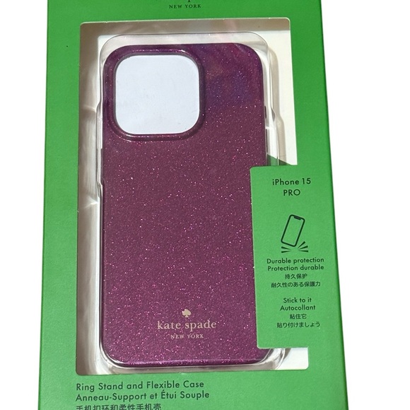 kate spade Other - Kate Spade Purple Glitter Phone Case for iPhone 15 Pro